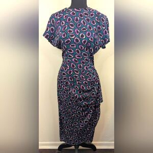 VTG 80s Maximalist Retro Pop Art Phoebe Polka Dot Cocktail Mad Men Dress 4